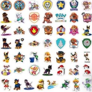 Paw Patrol stickers 50 pieces no duplicates sticker water bottle lids wall fun